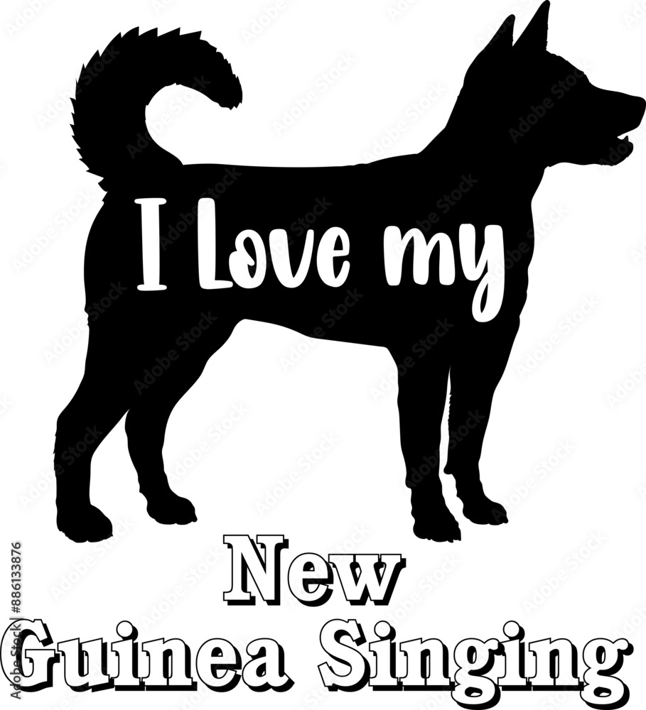 New Guinea Singing I love my dog Dog silhouette dog breeds logo dog monogram vector
New Guinea Singing I love my dog Dog silhouette dog breeds logo dog monogram vector