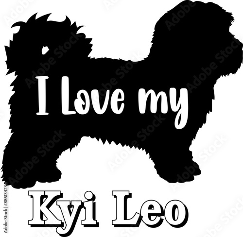 Kyi Leo I love my dog Dog silhouette dog breeds logo dog monogram vector
 photo