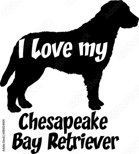 Chesapeake Bay Retriever. I love my dog Dog silhouette dog breeds logo dog monogram vector
