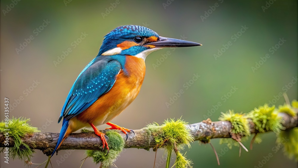 Common kingfisher perched on a branch in Scotland , Common Kingfisher, Alcedo atthis, bird, wildlife Common kingfisher perched on a branch in Scotland , Common Kingfisher, Alcedo atthis, bird, wildlife