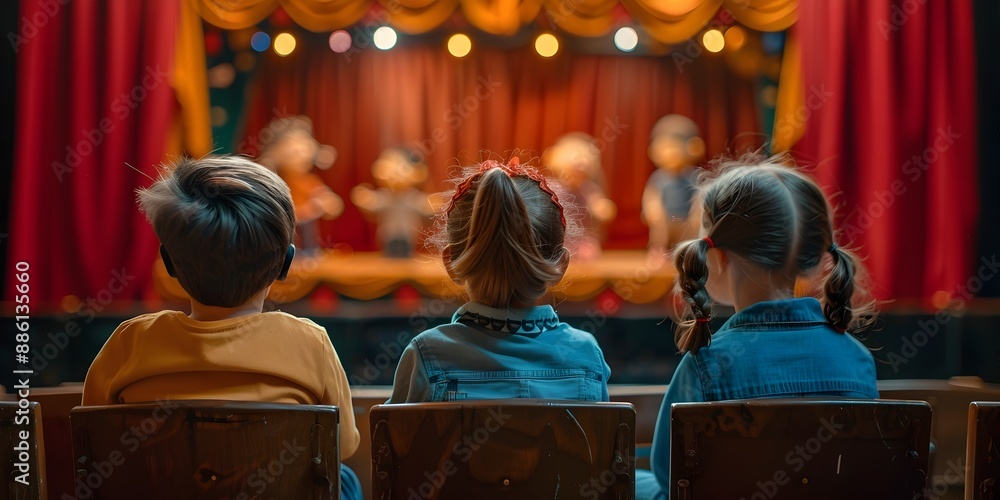 Enchanted Audience Captivated by Puppet Show Performance Enchanted Audience Captivated by Puppet Show Performance