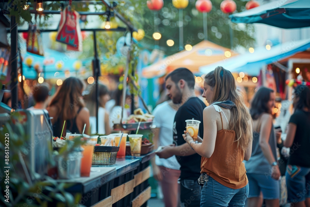 Summer party with food and drinks. AI generative. Summer party with food and drinks. AI generative.