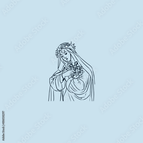 THESE HIGH QUALITY MOTHER MARIA VECTOR FOR USING VARIOUS TYPES OF DESIGN WORKS LIKE T-SHIRT, LOGO, TATTOO AND HOME WALL DESIGN