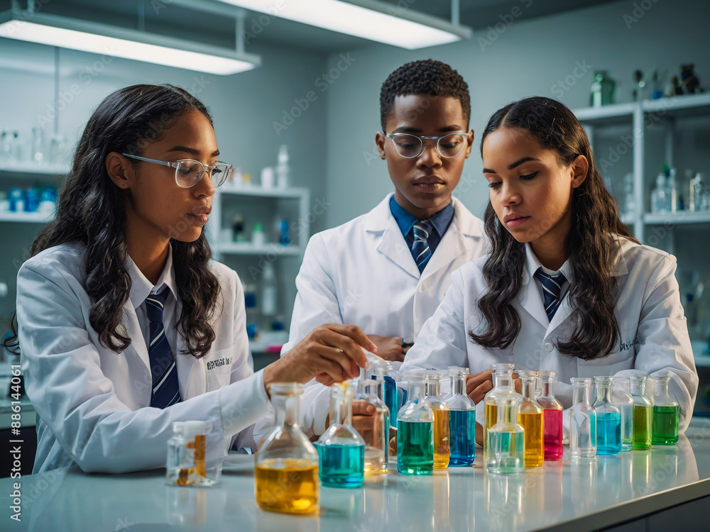 group of scientists working in laboratory group of scientists working in laboratory