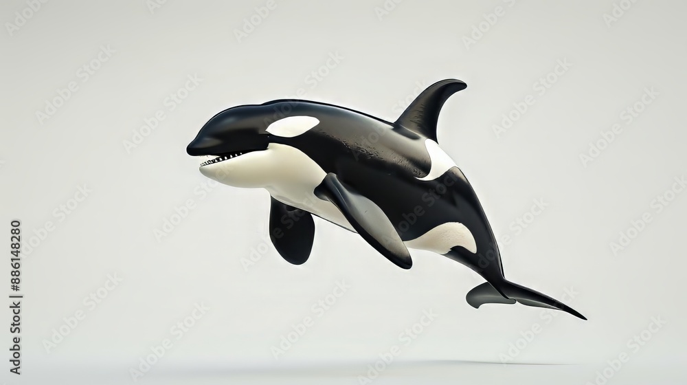 Obraz premium Killer whale gracefully leaping out of the water