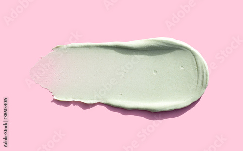 Wallpaper Mural cream texture care cosmetics smear mask peeling green color on pink background skin care concept Torontodigital.ca
