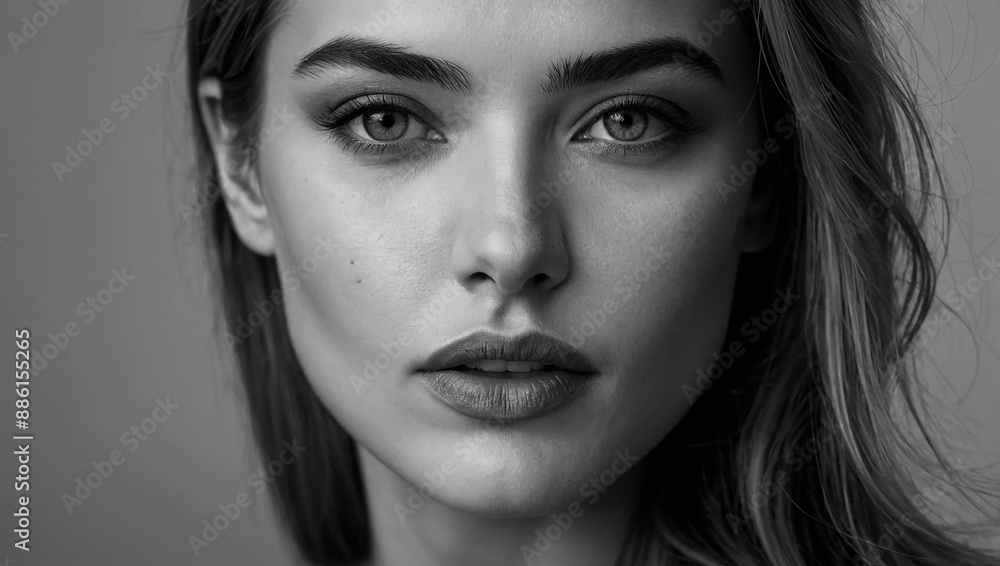 a woman with a freckled face and a black background. a woman with a freckled face and a black background.