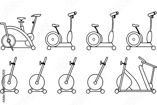 Elliptical Machine Art Vibrant Line Illustration Concepts Gallery