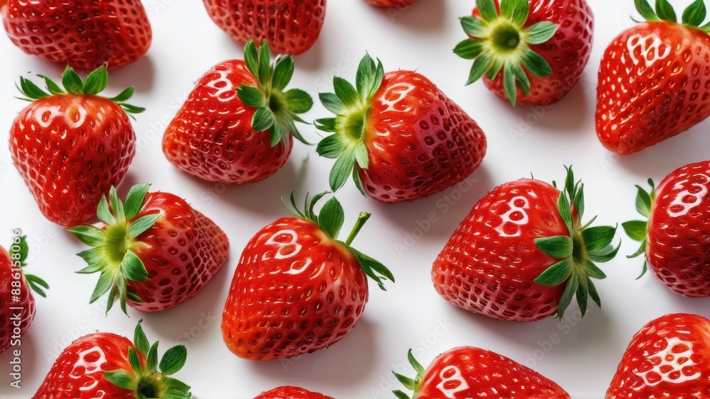 Fresh Red Strawberries on White Background. Fresh Red Strawberries on White Background.