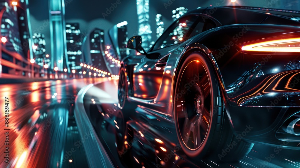 Speeding Through the Neon City Speeding Through the Neon City