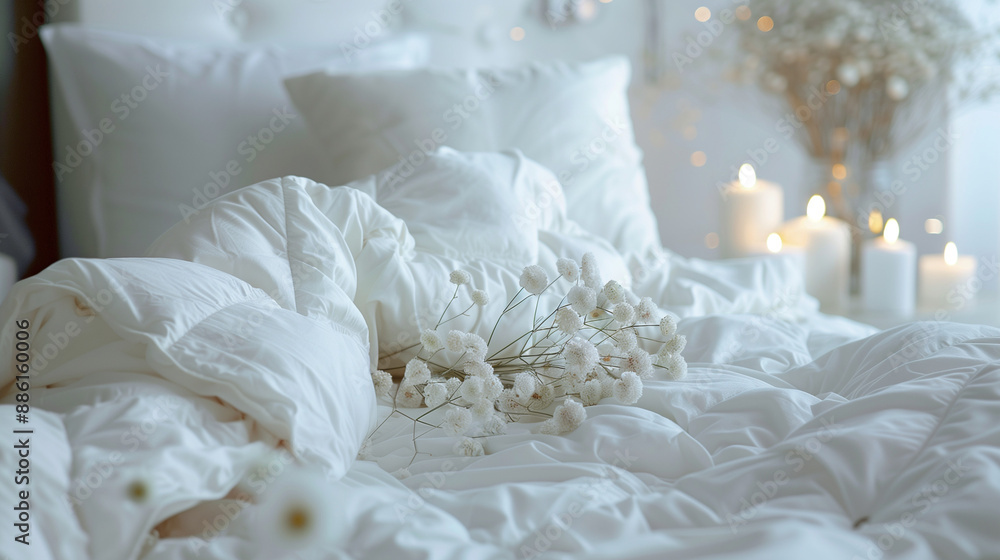 white flowers on a white bed white flowers on a white bed