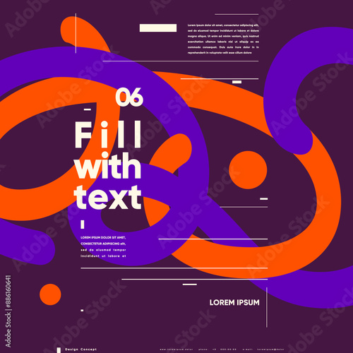 Vibrant concept poster combines bold curves and vivid purple and orange hues, perfect for modern music covers and dynamic banners.