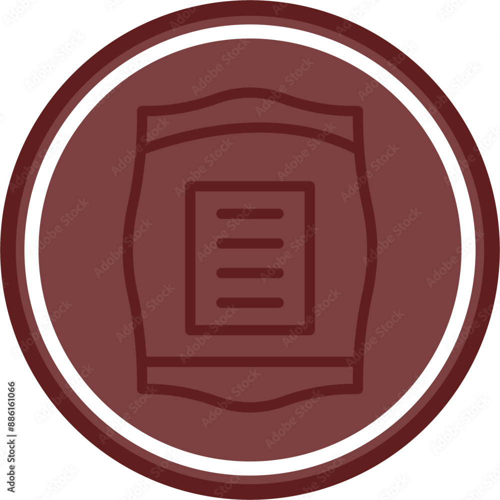 Cement Bag Vector Line Double Circle Maroon Cement Bag Vector Line Double Circle Maroon