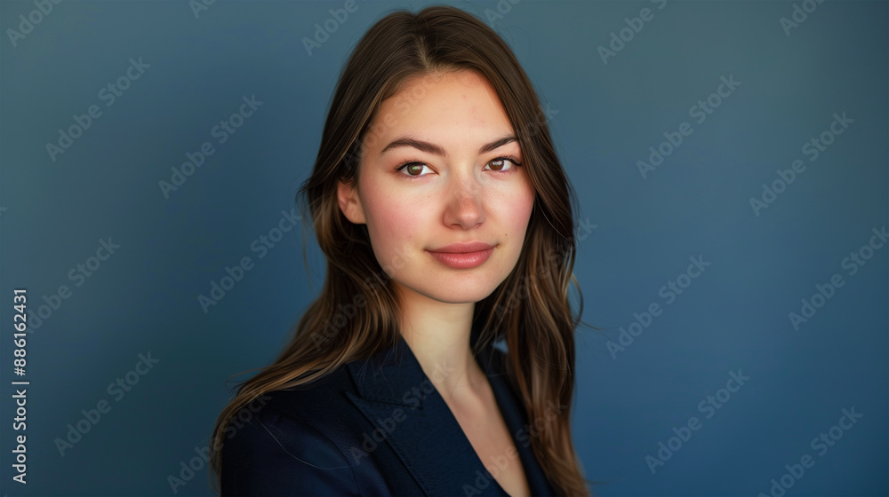 A professional Girl with a solid blue background A professional Girl with a solid blue background