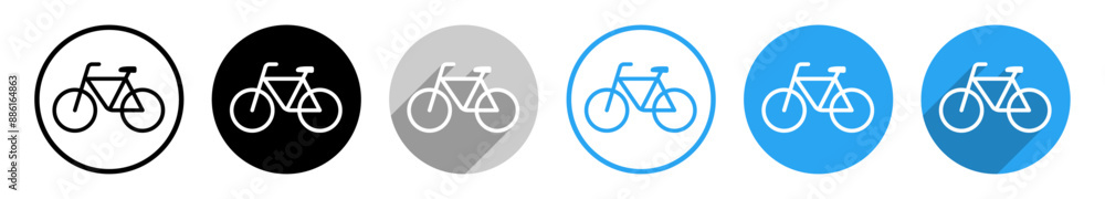 Fahrrad Vektor Symbol im Kreis verschiedene Varianten Fahrrad Vektor Symbol im Kreis verschiedene Varianten