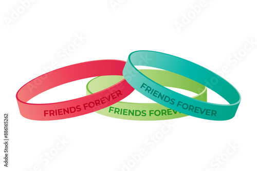 Vector illustration of friendship bands on transparent background