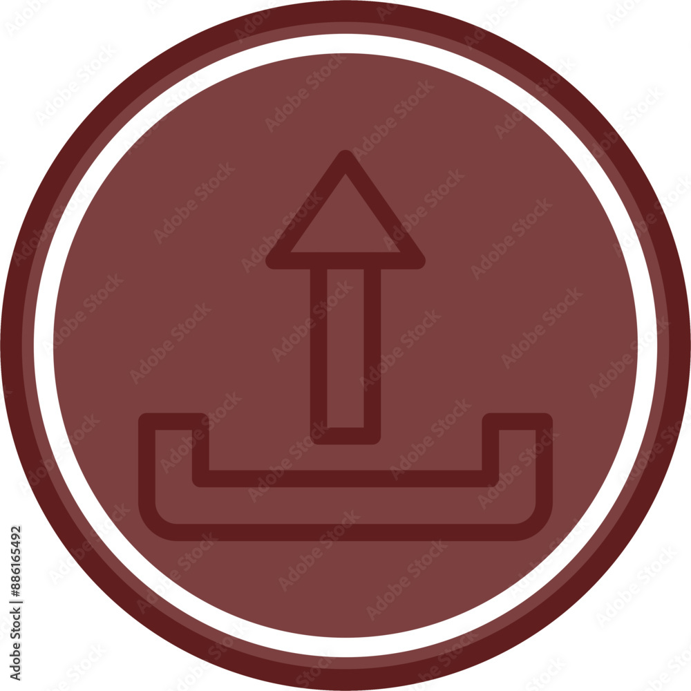Upload Vector Line Double Circle Maroon Upload Vector Line Double Circle Maroon