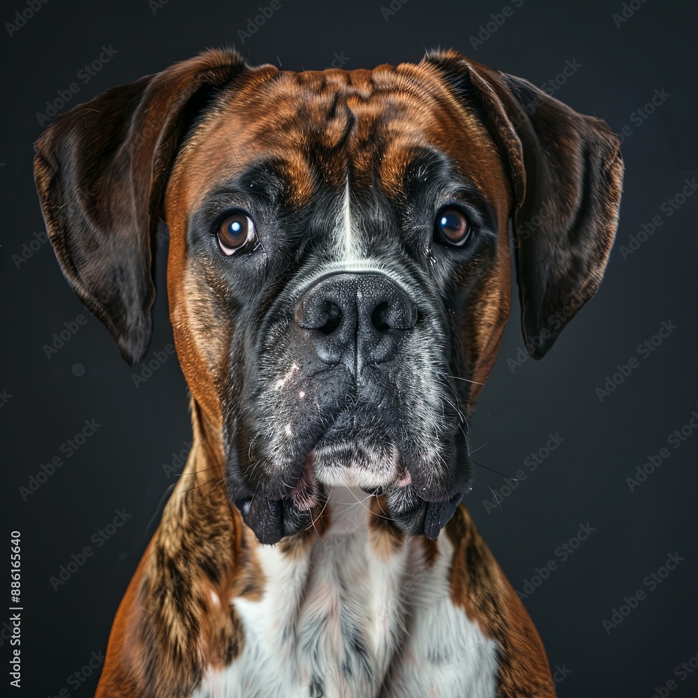 Loyal Companion portrait of a boxer dog with a loyal and confident expression Loyal Companion portrait of a boxer dog with a loyal and confident expression