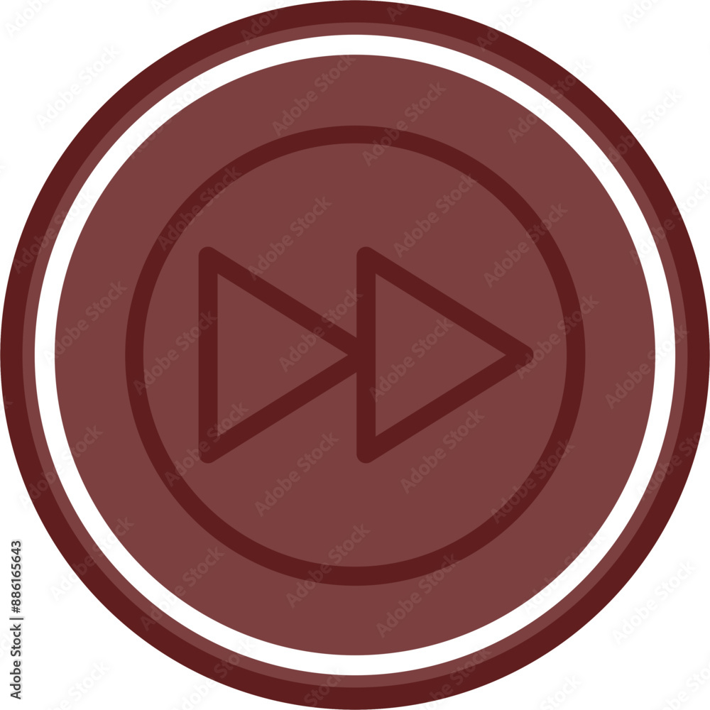 Forward Vector Line Double Circle Maroon Forward Vector Line Double Circle Maroon