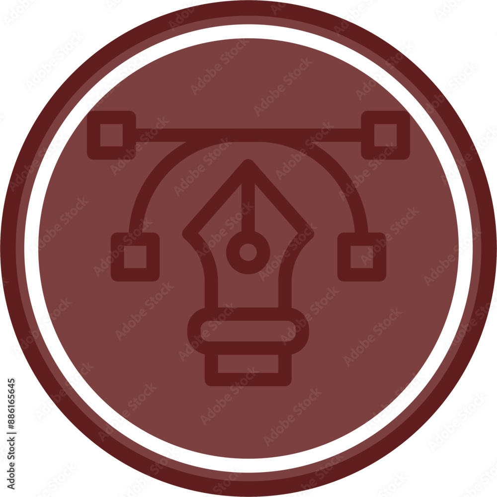 Edit Vector Line Double Circle Maroon