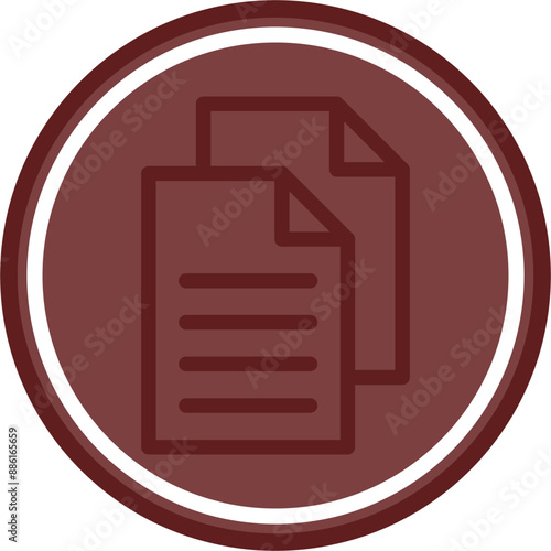 Copy Vector Line Double Circle Maroon