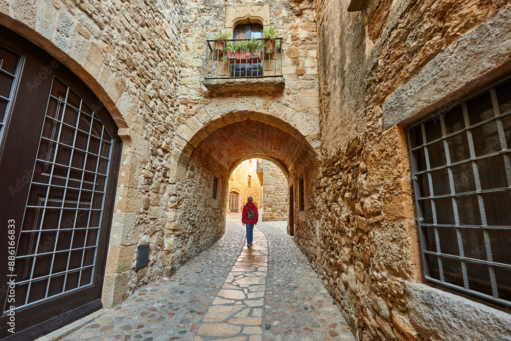 Traditional medieval village of Pals. Costa Brava, Girona. Catalunya, Spain