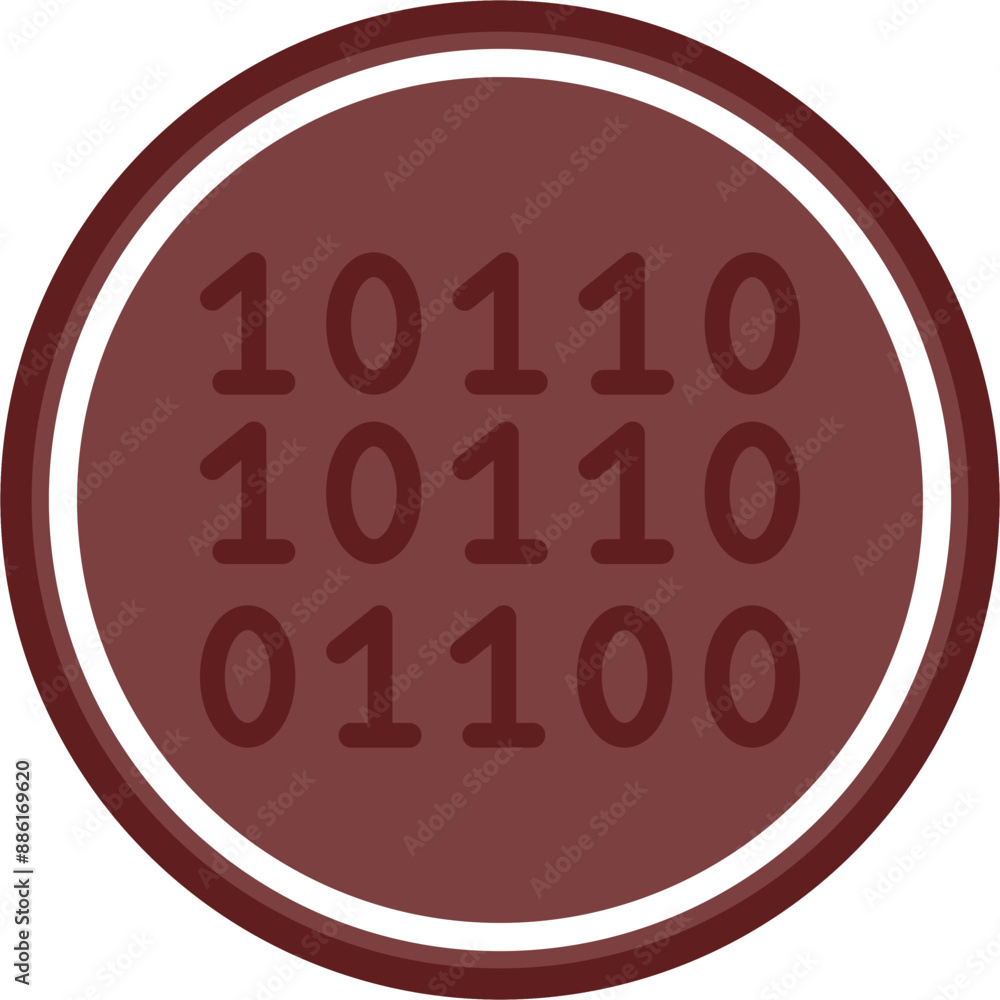 Binary Code Vector Line Double Circle Maroon Binary Code Vector Line Double Circle Maroon