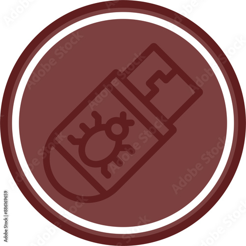 Boot Sector Vector Line Double Circle Maroon