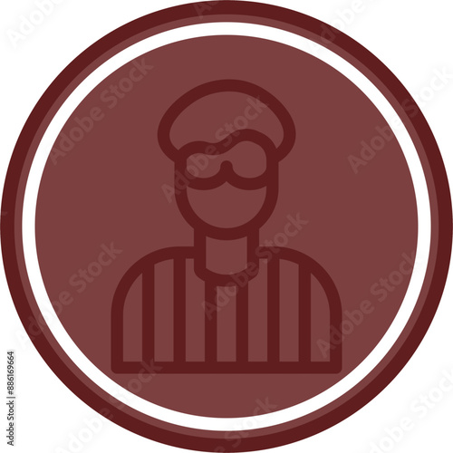 Criminal Vector Line Double Circle Maroon