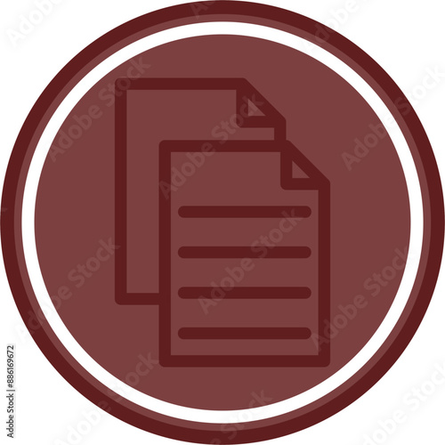 Duplicate Vector Line Double Circle Maroon