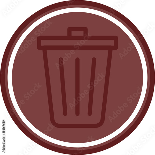 Delete Data Vector Line Double Circle Maroon