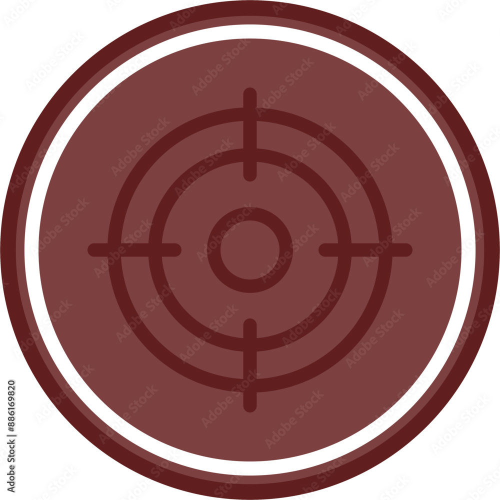 Targeted Vector Line Double Circle Maroon Targeted Vector Line Double Circle Maroon