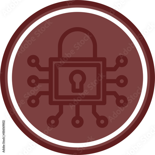 Encryption Vector Line Double Circle Maroon
