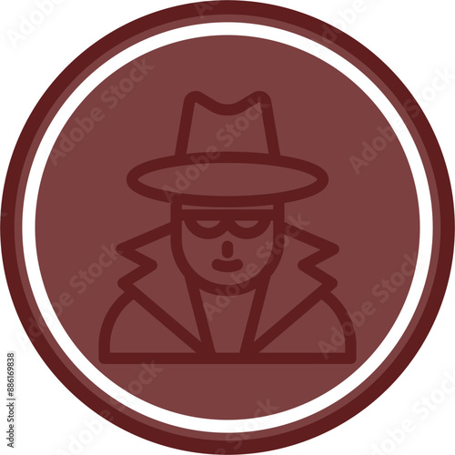 Spy Vector Line Double Circle Maroon