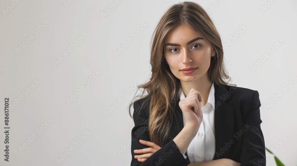 Portrait of successful confident business woman over white background Portrait of successful confident business woman over white background