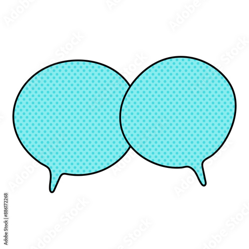 chat bubble halftone hand drawn  color vector illustration