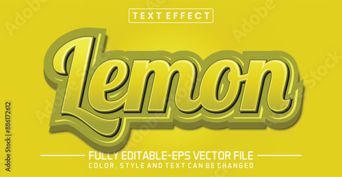 Lemon yellow font Text effect editable