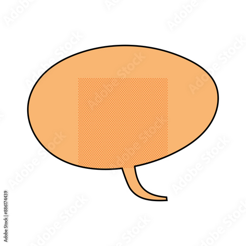 chat bubble halftone hand drawn  color vector illustration