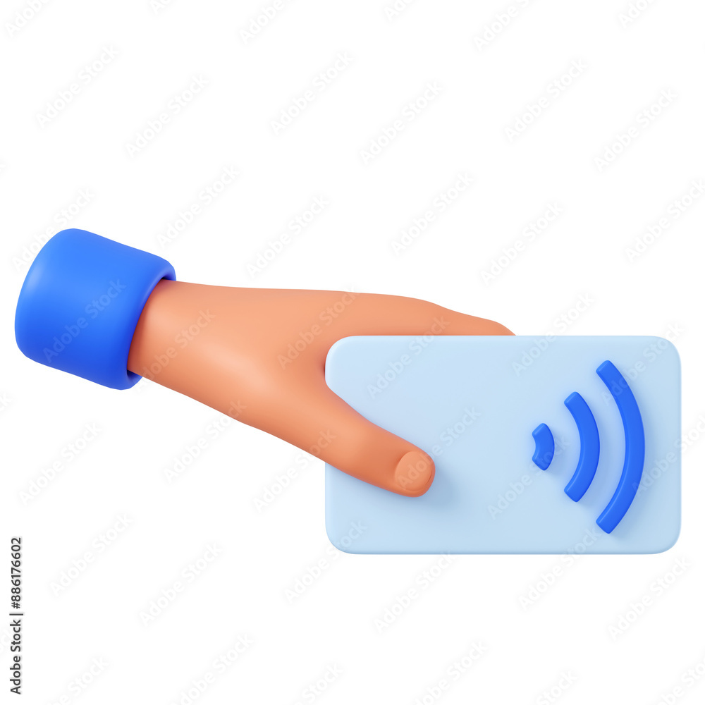 Nfc card 3d illustration. a hand hold nfc card Nfc card 3d illustration. a hand hold nfc card