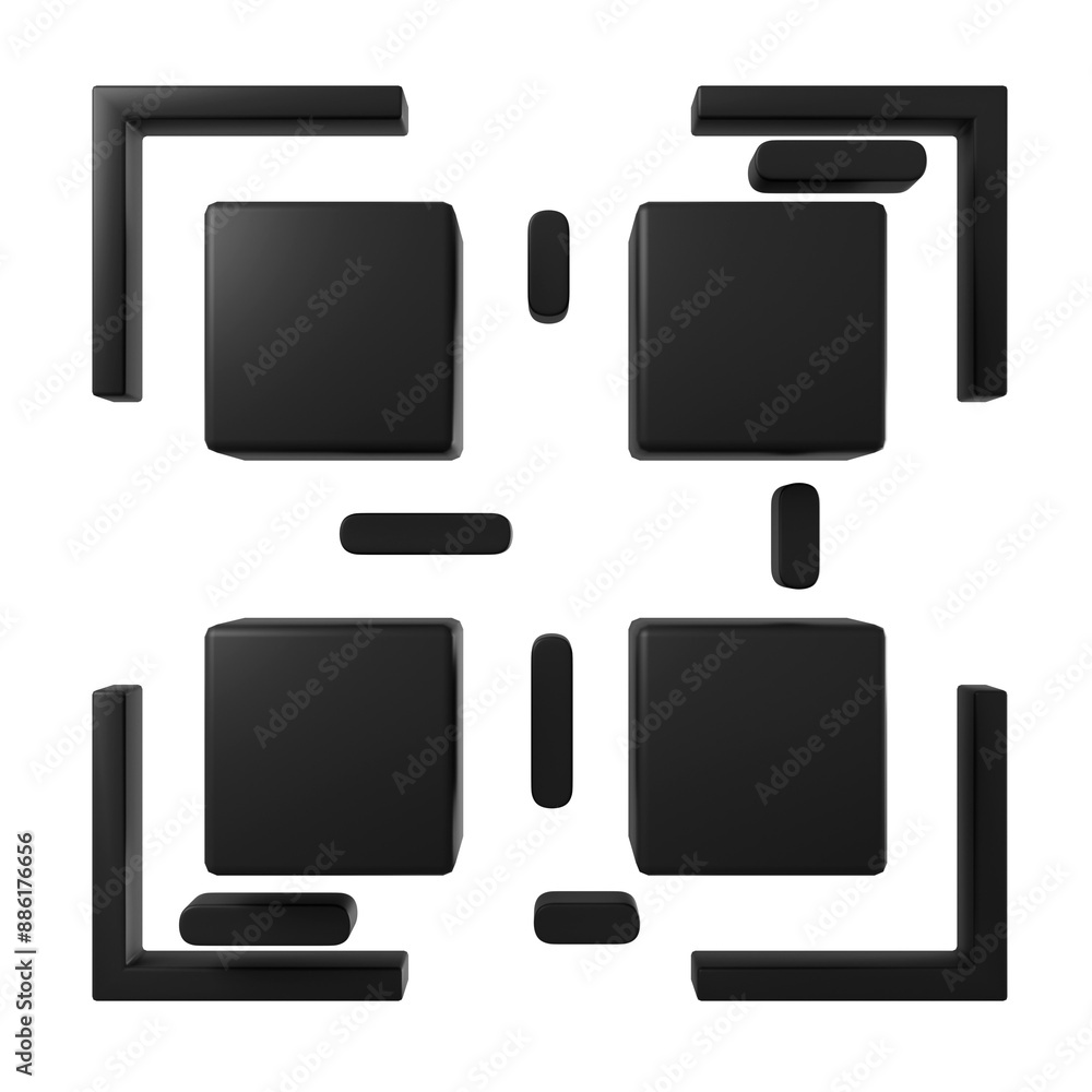 QR code payment 3d illustration. QR code payment 3d illustration.