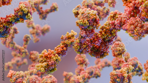 Schilderij op canvas antibodies or immunoglobulin protein or enzyme Molecular 
 structure, Chain of a