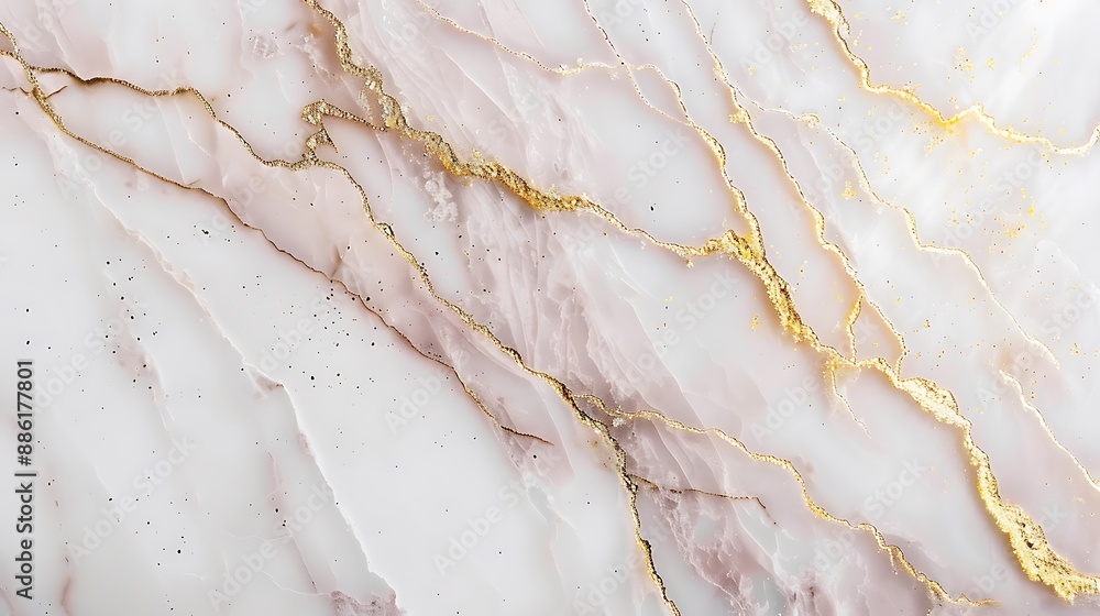 White marble background with light pink and gold streaks, sophisticated and chic White marble background with light pink and gold streaks, sophisticated and chic