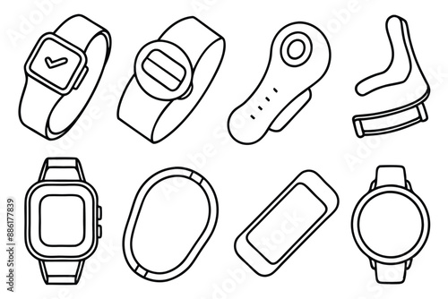 Fitness Trackers Classic Line Art Illustration Examples Guide