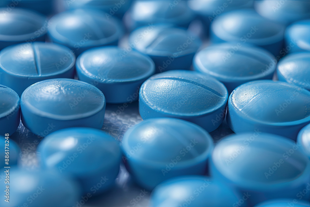 Blue pills background, medicine concept Blue pills background, medicine concept