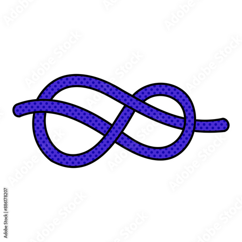 rope knot halftone hand drawn  color vector illustration