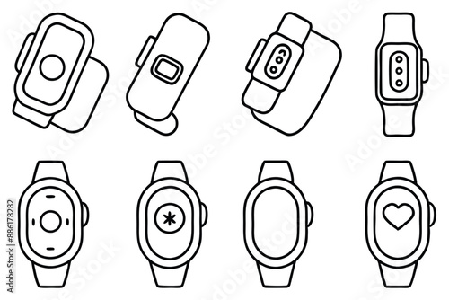 Fitness Trackers Detailed Line Art Illustration Techniques Inspiration