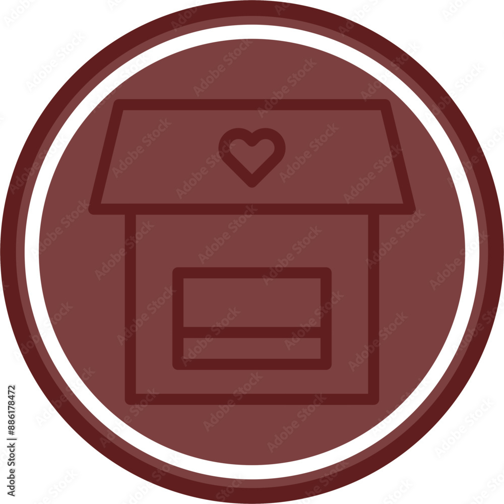 Charity Shop Vector Line Double Circle Maroon Charity Shop Vector Line Double Circle Maroon