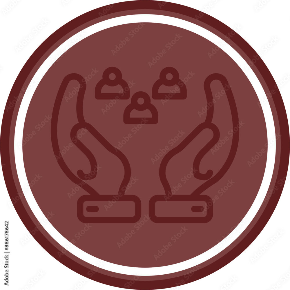 Community Support Vector Line Double Circle Maroon Community Support Vector Line Double Circle Maroon