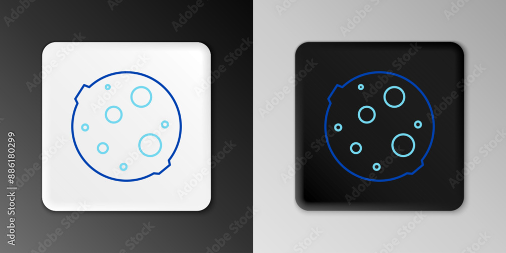 Line Moon icon isolated on grey background. Colorful outline concept. Vector Line Moon icon isolated on grey background. Colorful outline concept. Vector