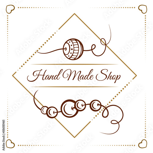 Creating an elegant logo for a handmade shop with a focus on artistic boho style beads is ideal for craft and artisan stores